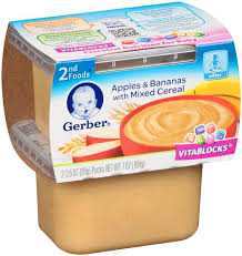 GERBER 2ND FOODS APPLES & BANANAS M/CEREAL 198G