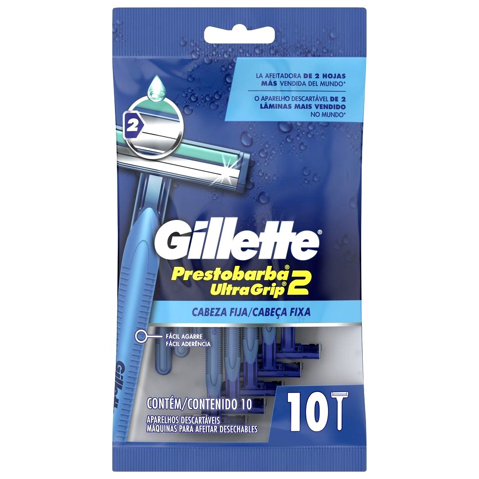 GILLETTE 2 BLADE ULTRA GRIP 10'S