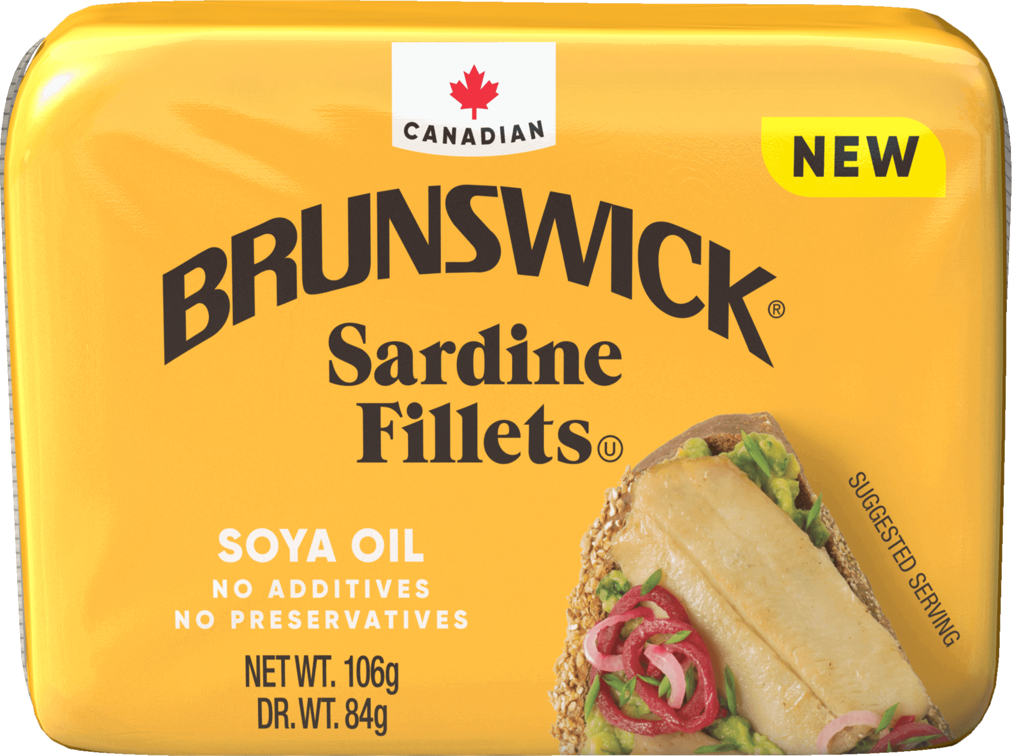 BRUNSWICK SARDINE FILLETS ( YELLOW BAG) SOYA OIL 106G
