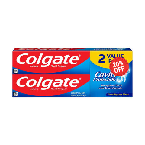 COLGATE TOOTHPASTE CAVITY PROTECTION 20%OFF (2X170G TUBES) 340G
