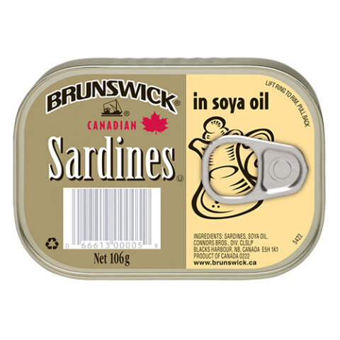 BRUNSWICK SARDINES GOLD TIN IN SOYA OIL 106G