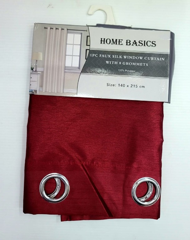 HOME BASICS SILK WINDOW PANEL CURTAIN (1PC)