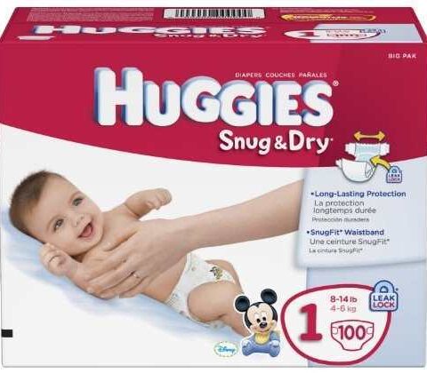 HUGGIES BABY DIAPERS SNUG & DRY STAGE 1