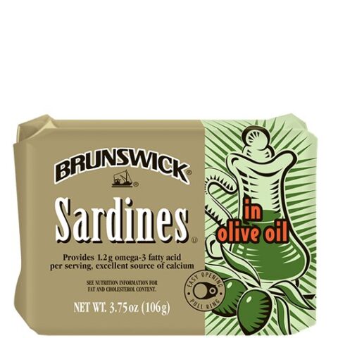 BRUNSWICK SARDINE FILLETS (GREEN BAG) OLIVE OIL 106G