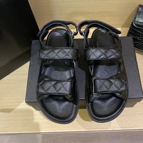 2026 Pure leather women’s sandals, with sheepskin lining, stitched with patchwork seams, handcrafted regular-sized 35-42
