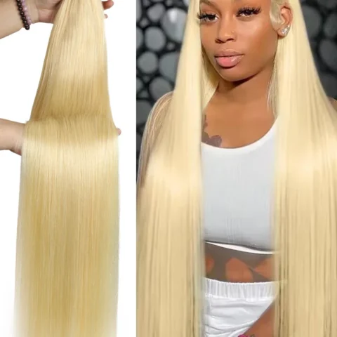 Monstar 613 Blonde Straight Hair 1 3 4 Bundles Brazilian Remy 100% Human Hair Extension Honey Blonde Bundles 30 32 34 36 38 Inch