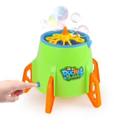 Portable Electric Bubbles Machine Rocket Launcher With Light Music Blower Soap Outdoor Fun Toys For Kid  Party Supplies