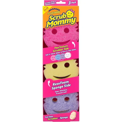 Scrub Mommy Kitchen Sponges – Dual-Sided Dish Sponges for Scrubbing – Washing Dishes, Bathroom & Multi-Surface Cleaning Use