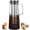 Leeseph Airtight Cold Brew Iced Coffee Maker and Tea Infuser- 1.0L / 34oz Glass Carafe with Removable Stainless Steel Filter