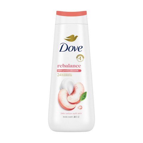 Dove Rebalance White Peach & Rice Milk Body Wash, 20 oz