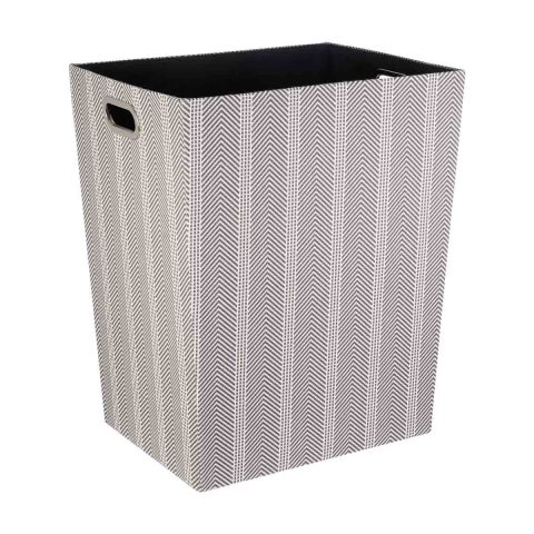 Herringbone Pattern Fabric Laundry Hamper, Large