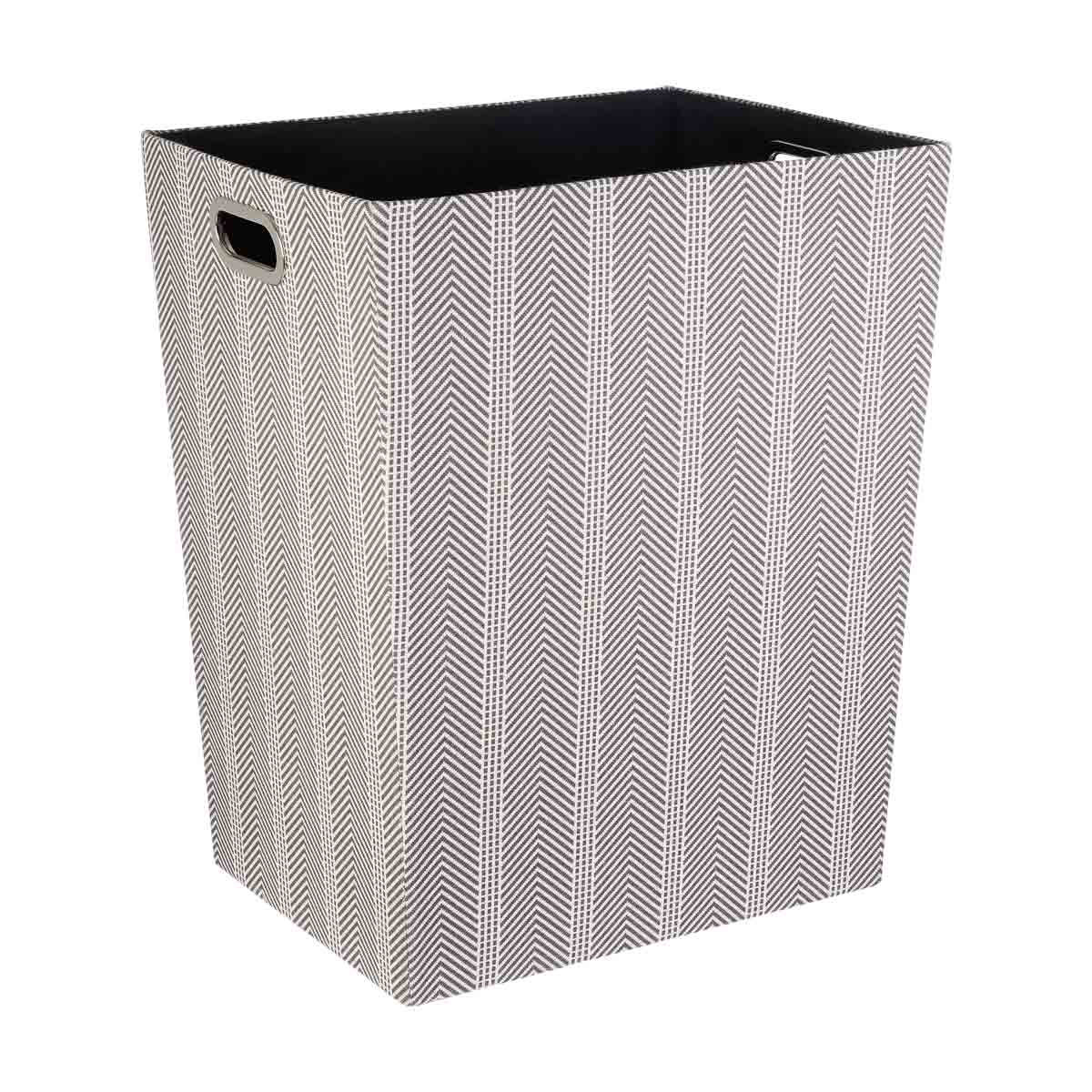 Herringbone Pattern Fabric Laundry Hamper, Large