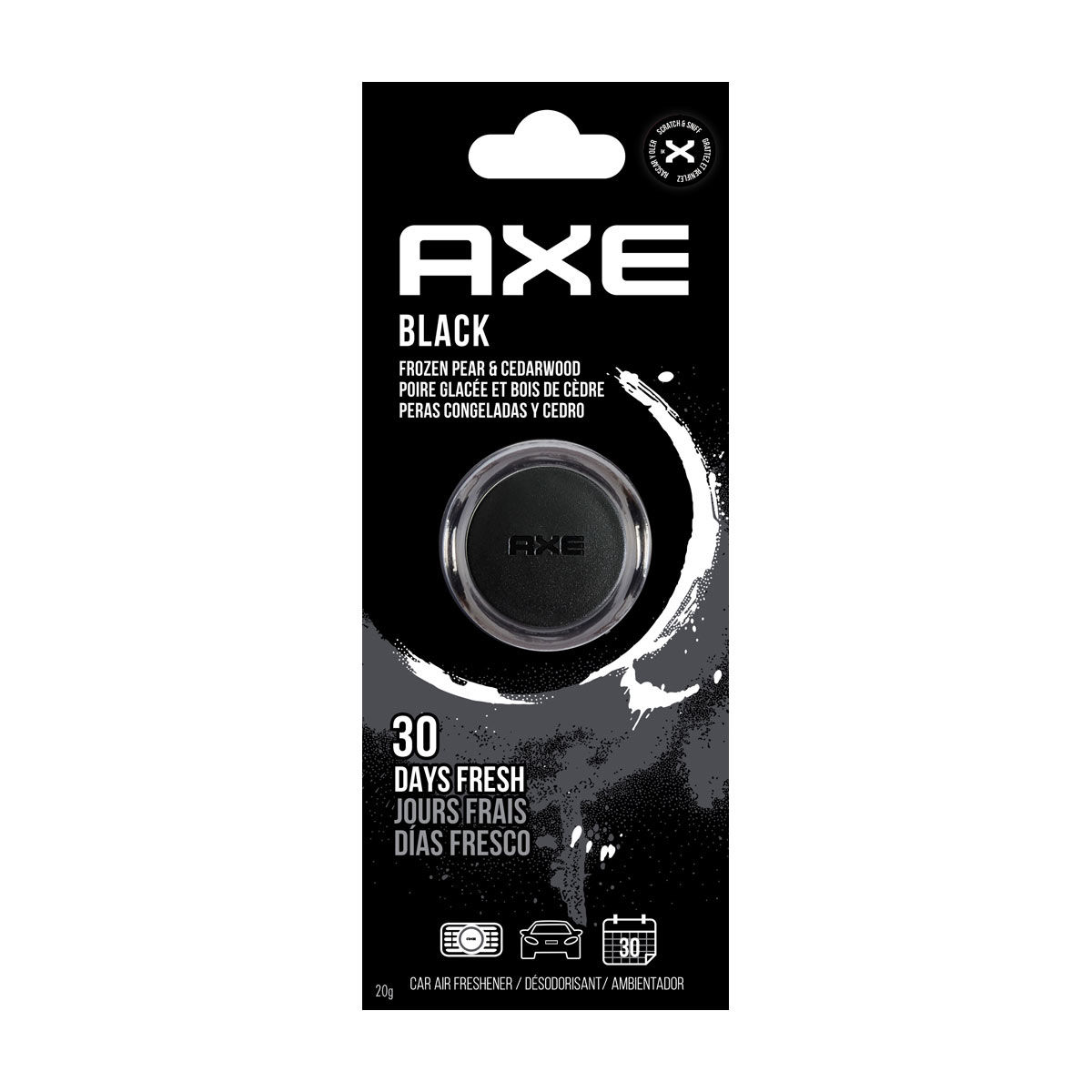 AXE Mini Vent Clip Car Air Freshener, Black Scent, 1 ct