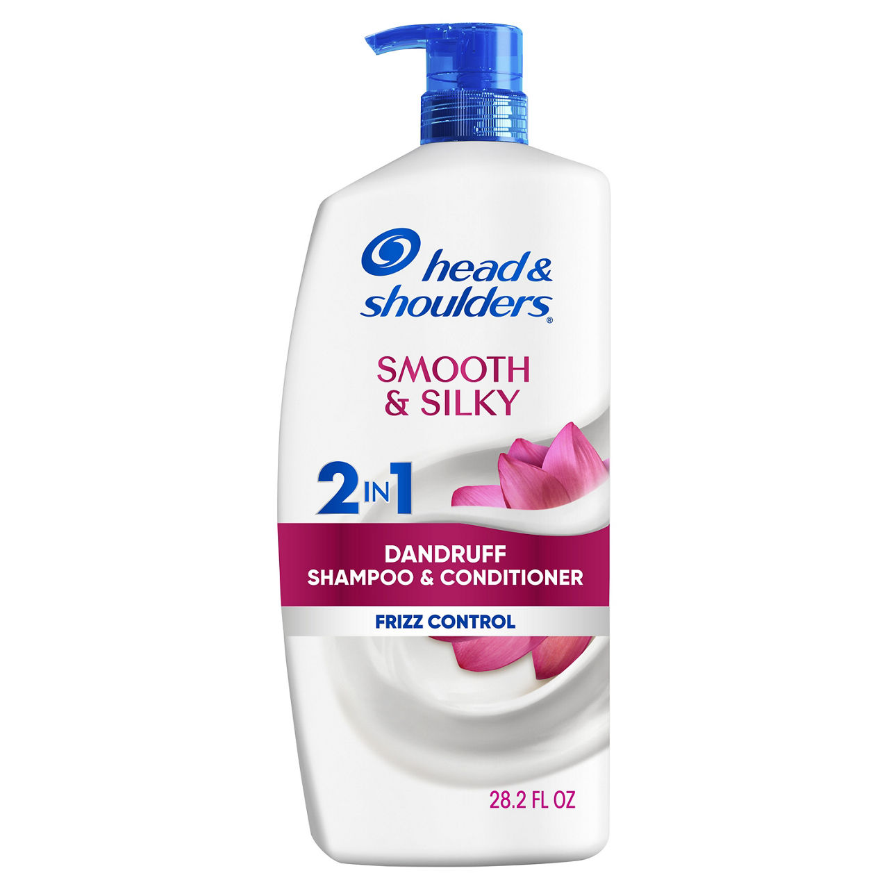 Head & Shoulders Smooth & Silky 2 in 1 Dandruff Shampoo and Conditioner, Frizz Control, Fresh Floral Scent, Color Safe, 28.2oz