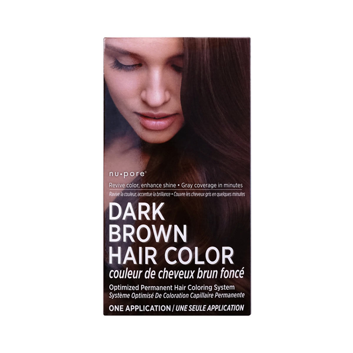 Nu-Pore Dark Brown Hair Color, Permanent Coloring System, 1 Application