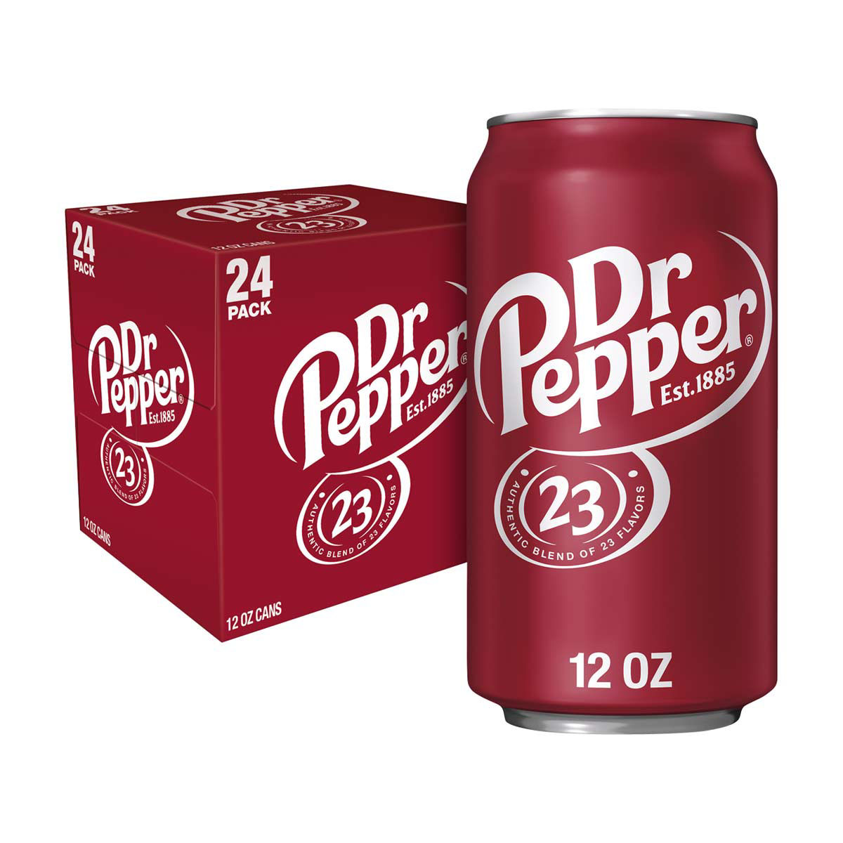 Dr Pepper Soda, 12 fl oz Cans, 24 pk