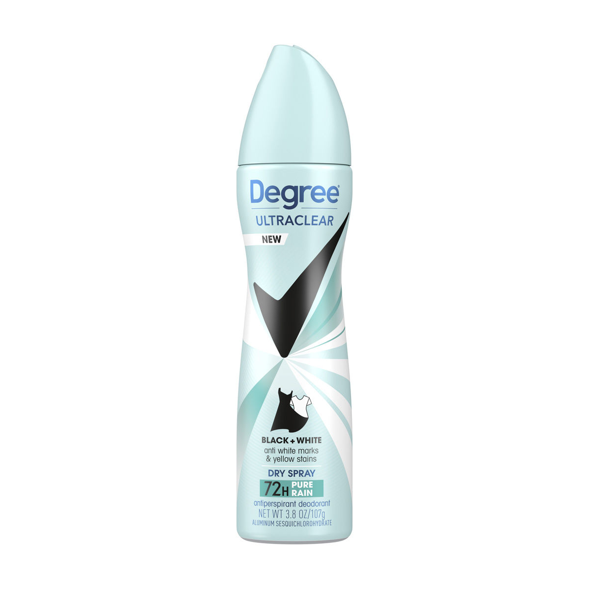 Degree UltraClear Black+White Pure Rain Antiperspirant Deodorant, 3.8 oz