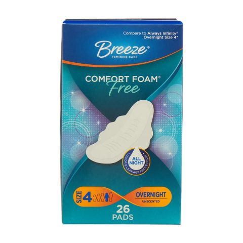 Breeze Foam Pads, Size 4 Overnight 26ct