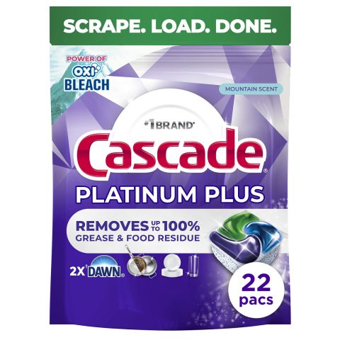 Cascade Platinum Plus Action Pacs, Dishwasher Detergent, Mountain, 22ct