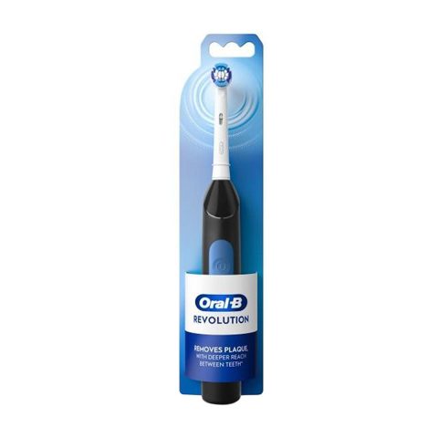 Oral-B Revolution Battery Toothbrush with (1) Brush Head, Black, Batteries Included
