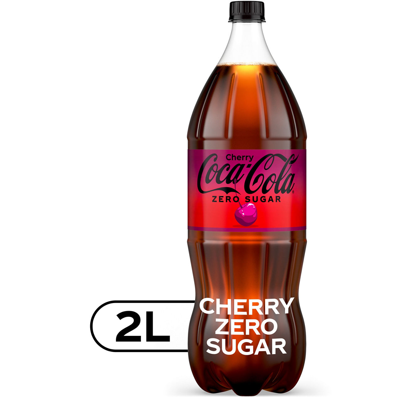 Coca-Cola Zero Sugar Cherry Soda Soft Drink Bottle, 2 Liters