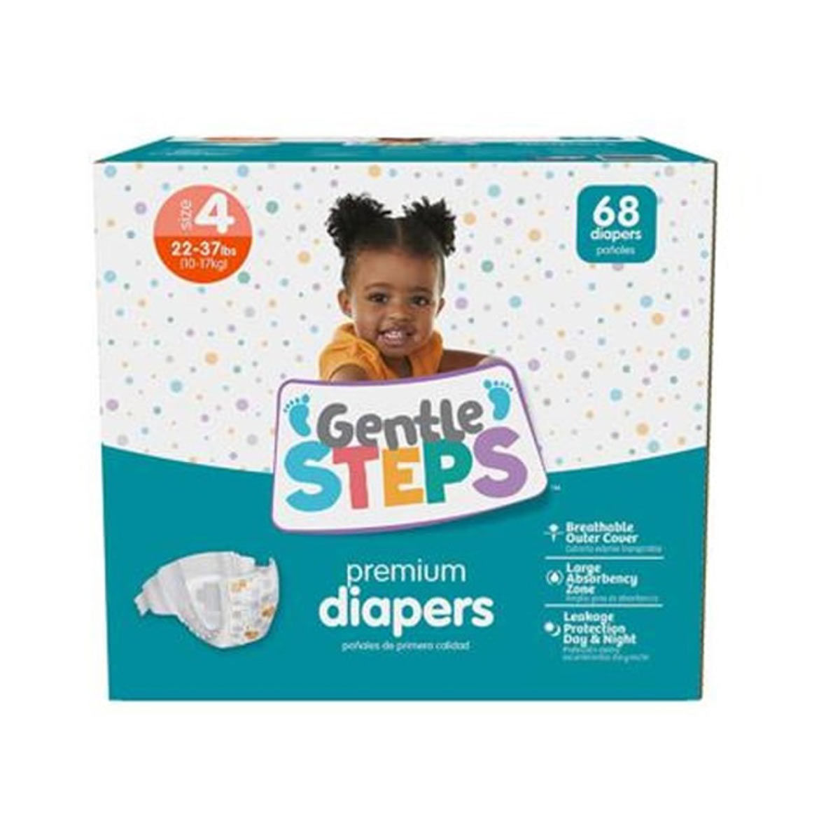 Gentle Steps Junior Club Baby Diaper, Size 4, 68 ct