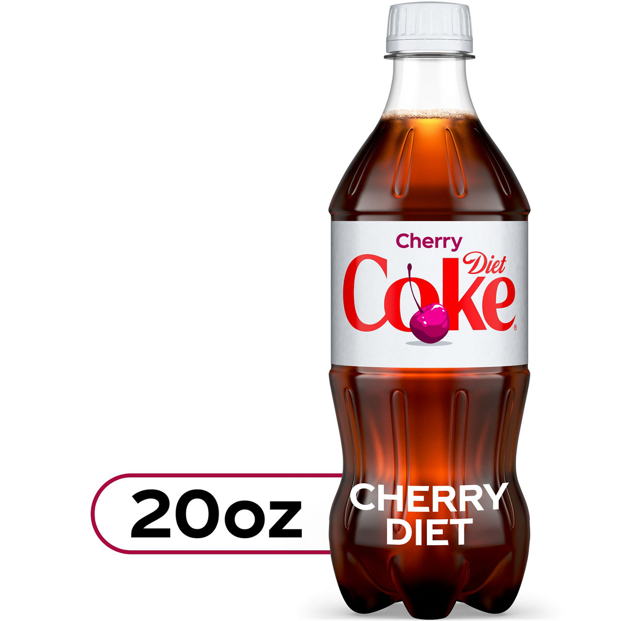 Diet Coke Cherry Diet Soda Soft Drink Bottle, 20 fl oz