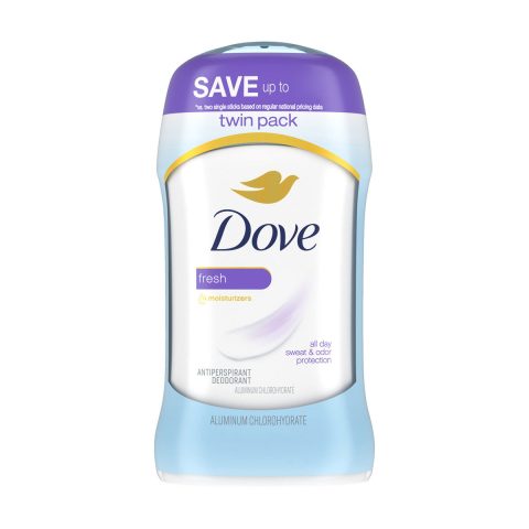 Dove Women’s Invisible Solid Fresh Antiperspirant Deodorant Stick Twin Pack, 1.6 oz, 2 ct