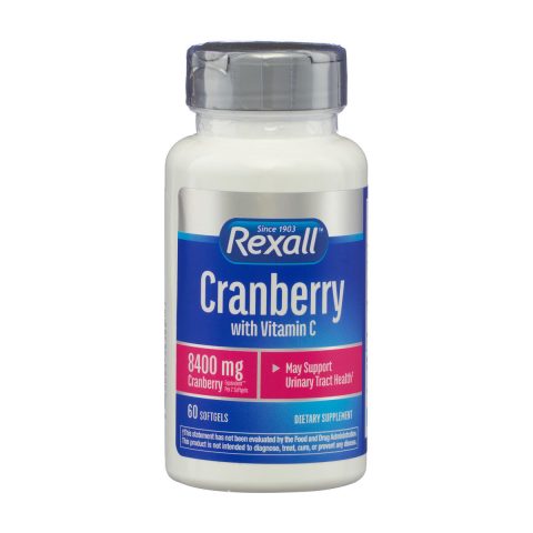 Rexall Concentrated Cranberry Fruit 4200 mg plus Vitamin C Softgels, 60 ct