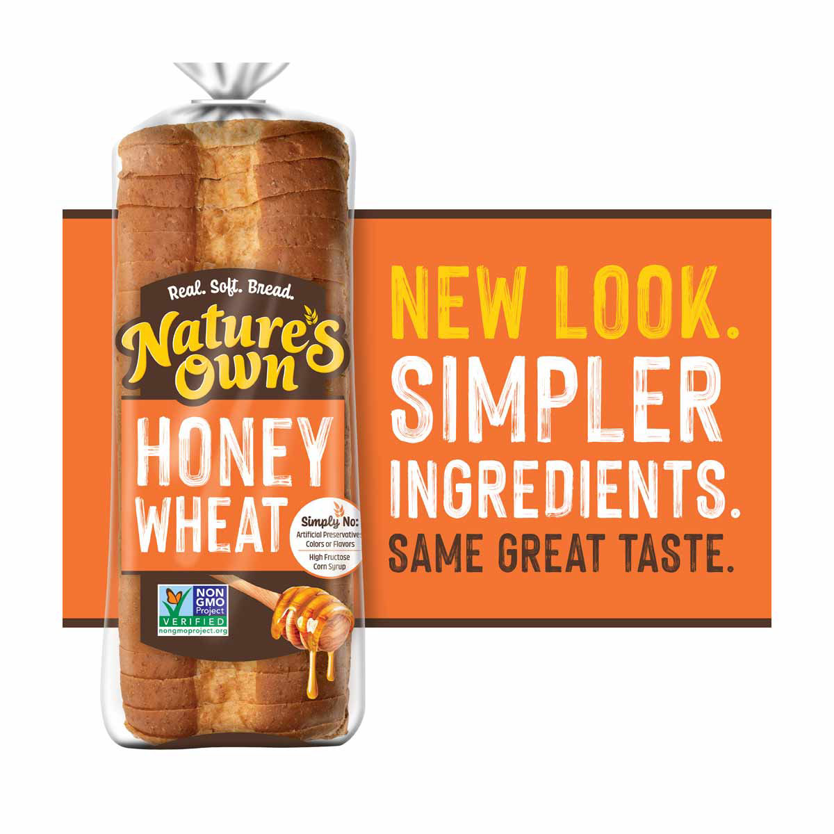 Nature's Own Honey Wheat Bread, Non-GMO Sandwich Bread, 20 oz Loaf