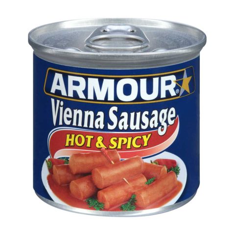 Armour Star Vienna Sausage, Hot & Spicy Flavored, 7g Protein Per Serving, Canned Sausage, 4.6 oz