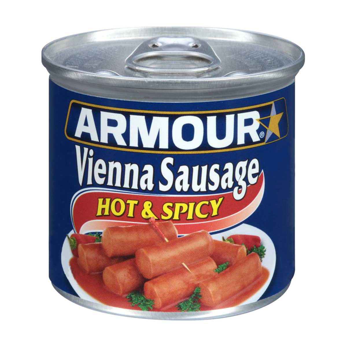 Armour Star Vienna Sausage, Hot & Spicy Flavored, 7g Protein Per Serving, Canned Sausage, 4.6 oz