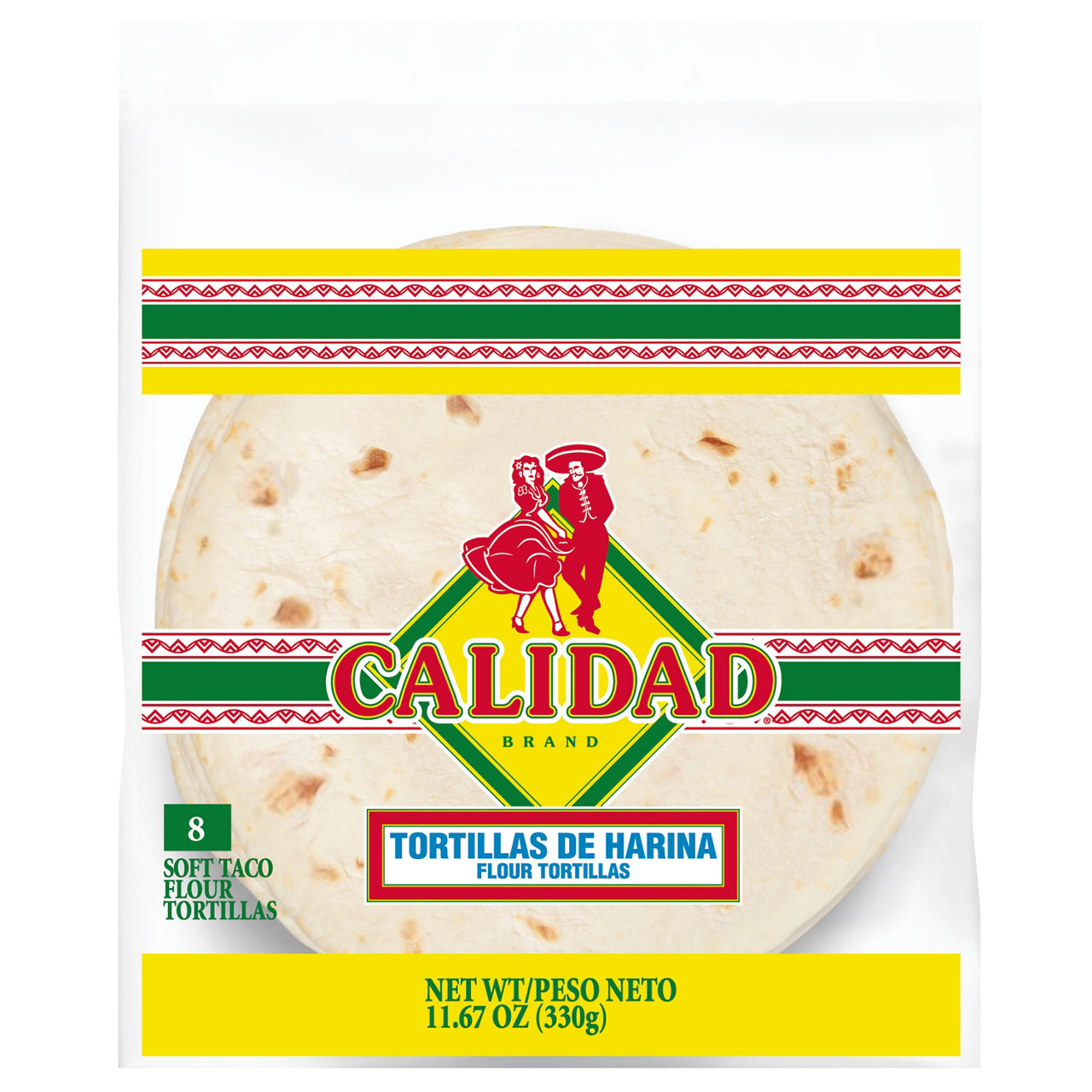 Calidad Flour Tortillas, Soft Taco Size, 8 Count