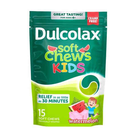 Dulcolax Kids Watermelon Flavor Soft Chews Laxative, 15 ct