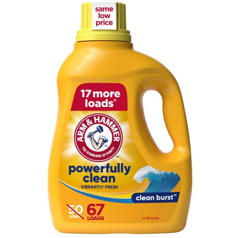 ARM & HAMMER Liquid Laundry Detergent, Clean Burst Scent, With 17 More Loads, 67 Loads, 67 Fl Oz