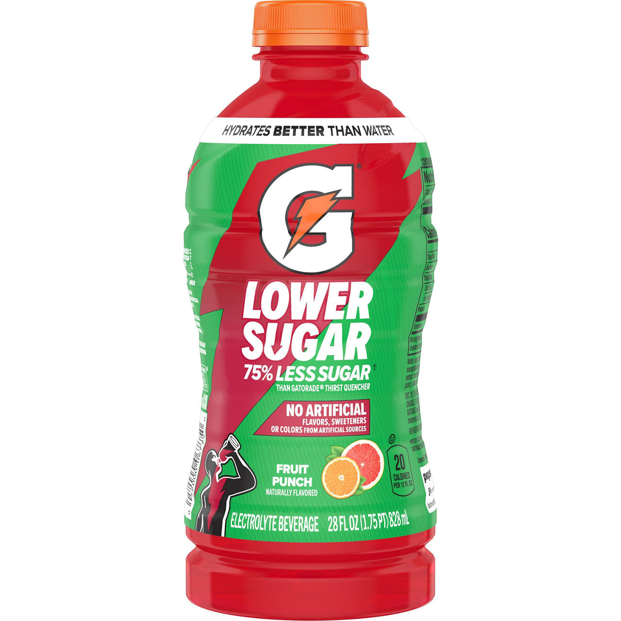 Gatorade Lower Sugar Electrolyte Beverage Fruit Punch, 28 Fl Oz