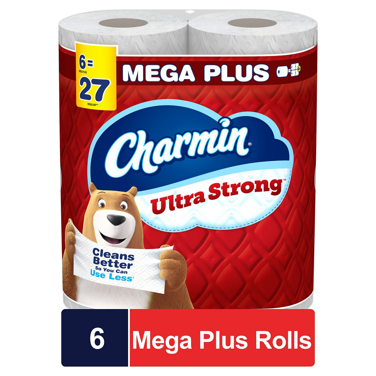 Charmin Ultra Strong Toilet Paper 6 Mega Plus Rolls, 253 Sheets Per Roll