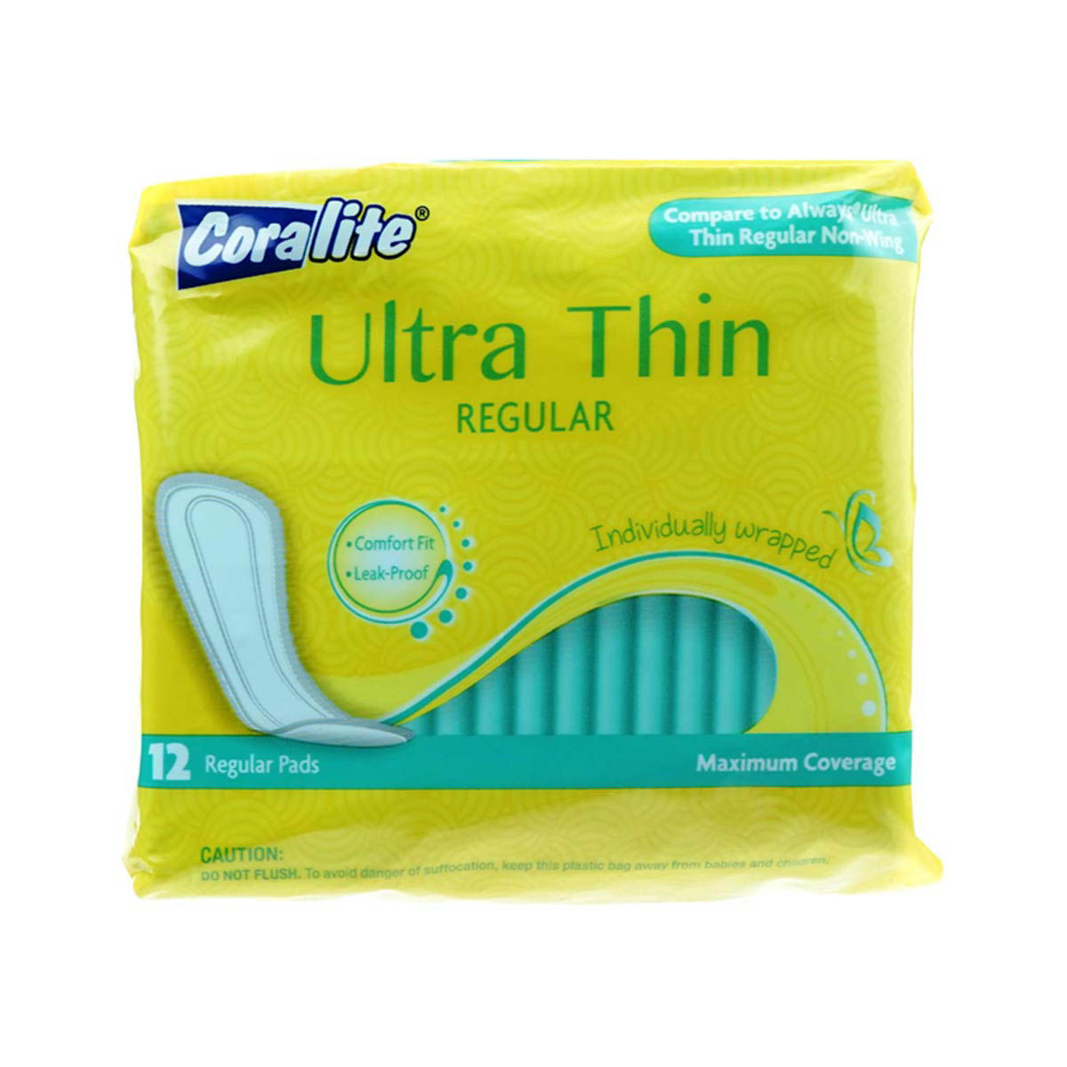 Coralite Ultra Thin Regular Pads, 12 Count