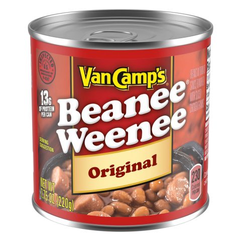 Van Camp’s Original Beanee Weenee, 13g Protein Per Serving, Canned Food, 7.75 oz. Can