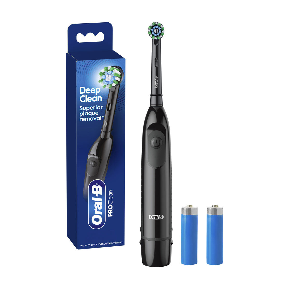 Oral-B Pro 100 CrossAction, Battery Powered Toothbrush, Black