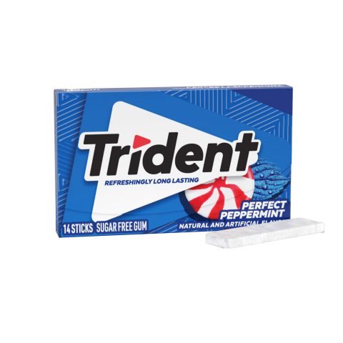 Trident Sugar Free Chewing Gum Sticks  Perfect Peppermint 14 Piece Single Pack