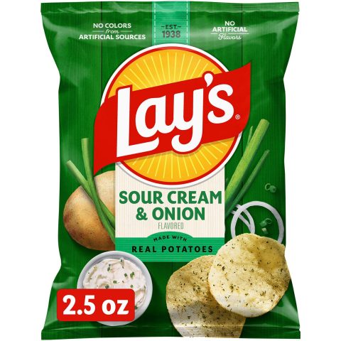Lay’s Potato Chips Sour Cream & Onion Flavored 2 1/2 Oz