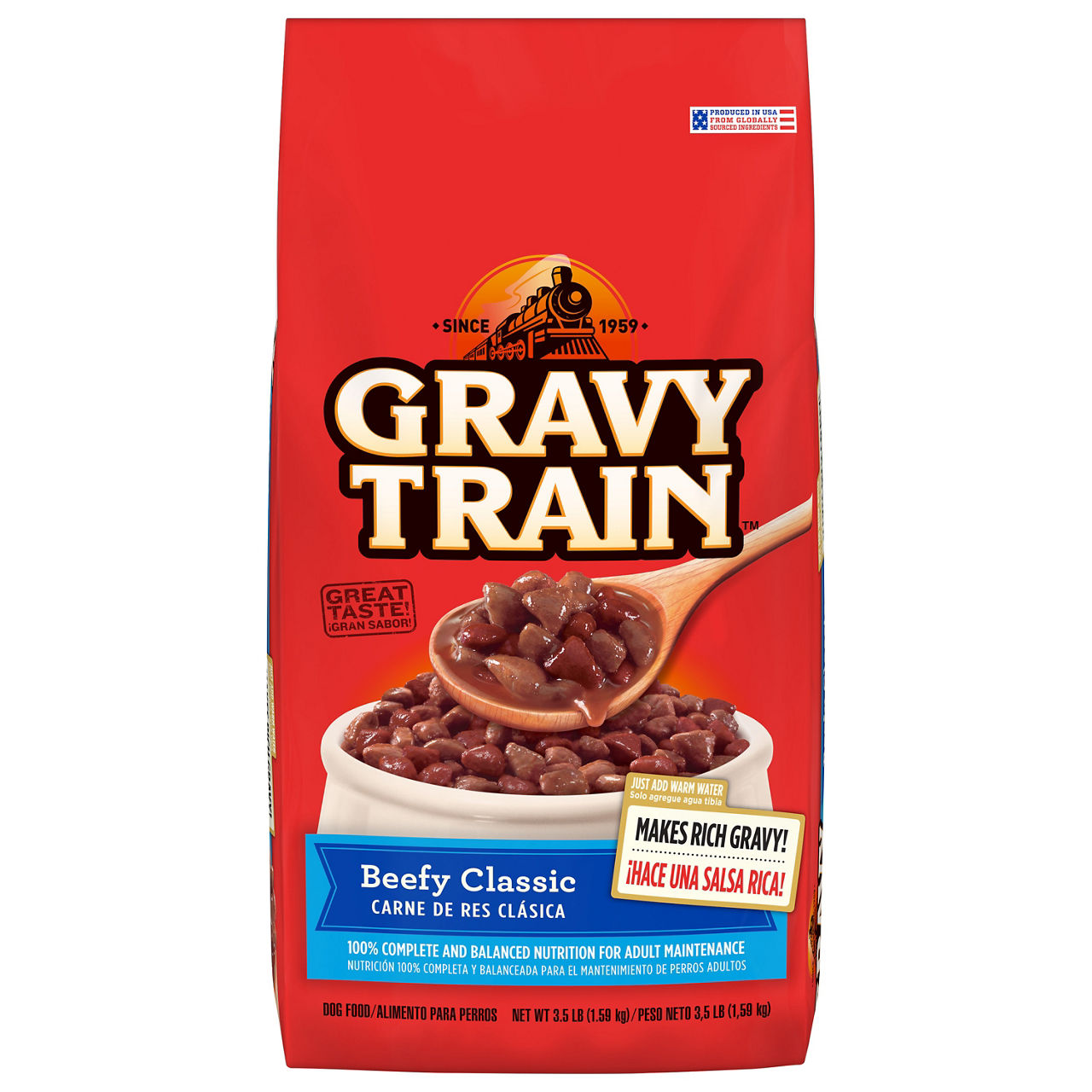 Gravy Train Beefy Classic Dry Dog Food, Savory Beefy Gravy Flavor for Adult Dogs, 3.5 lb. Bag