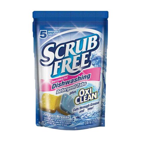 Scrub Free Automatic Dishwashing Detergent Tabs Plus Oxi Clean, 5 ct