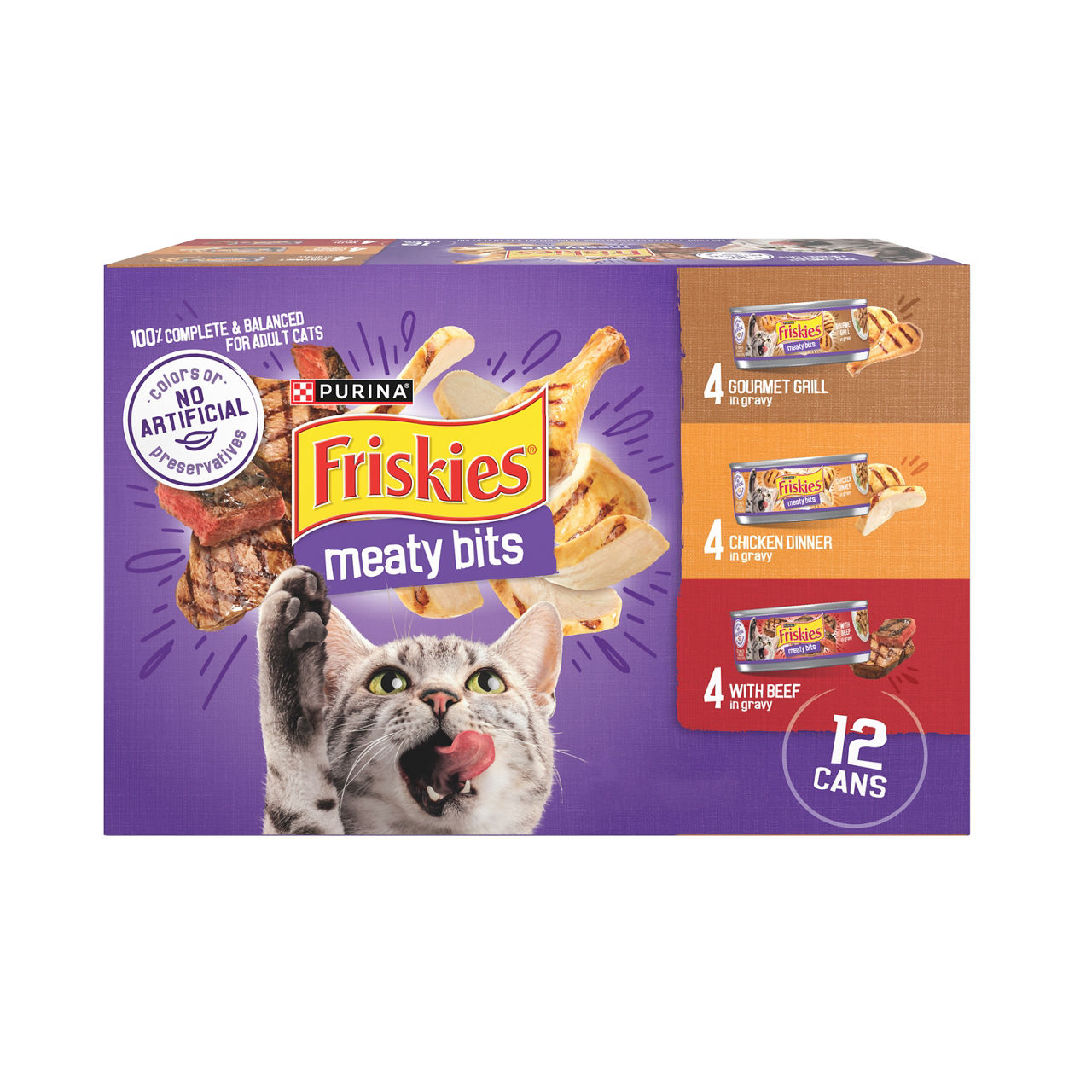 Purina Friskies Gravy Wet Cat Food Variety Pack, Meaty Bits