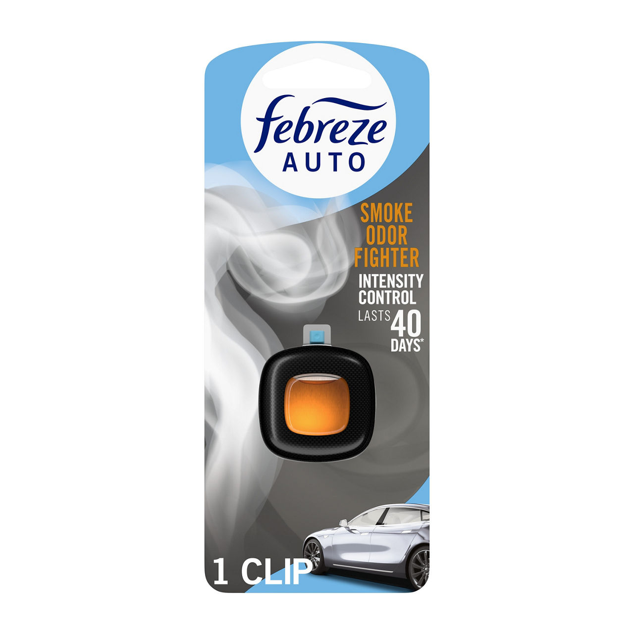 Febreze Odor-Fighting Auto Air Freshener, Vent Clip, Smoke Odor Fighter, 1ct