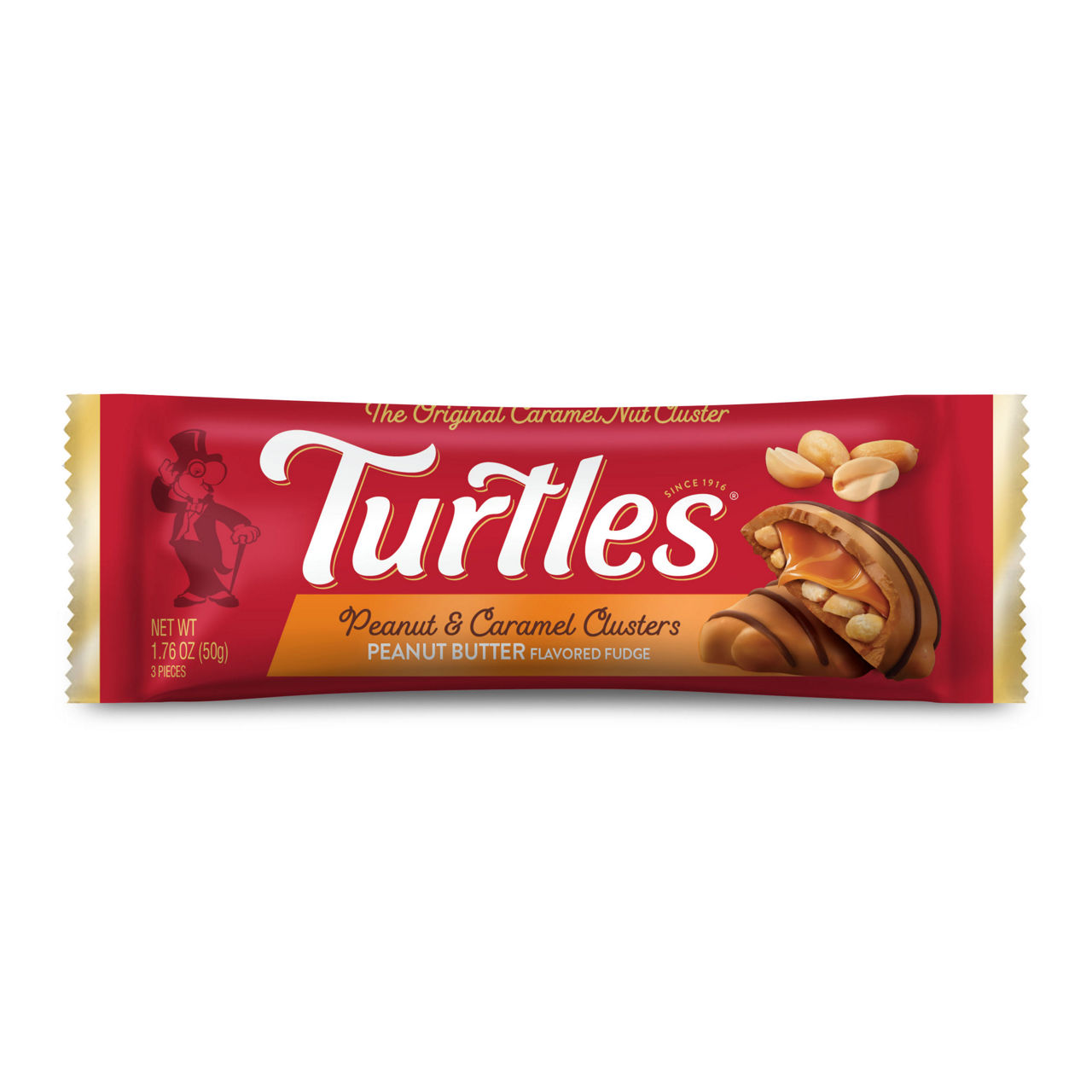 Turtles Peanut & Caramel Clusters Candy Bar, Peanut Butter, 1.76 oz