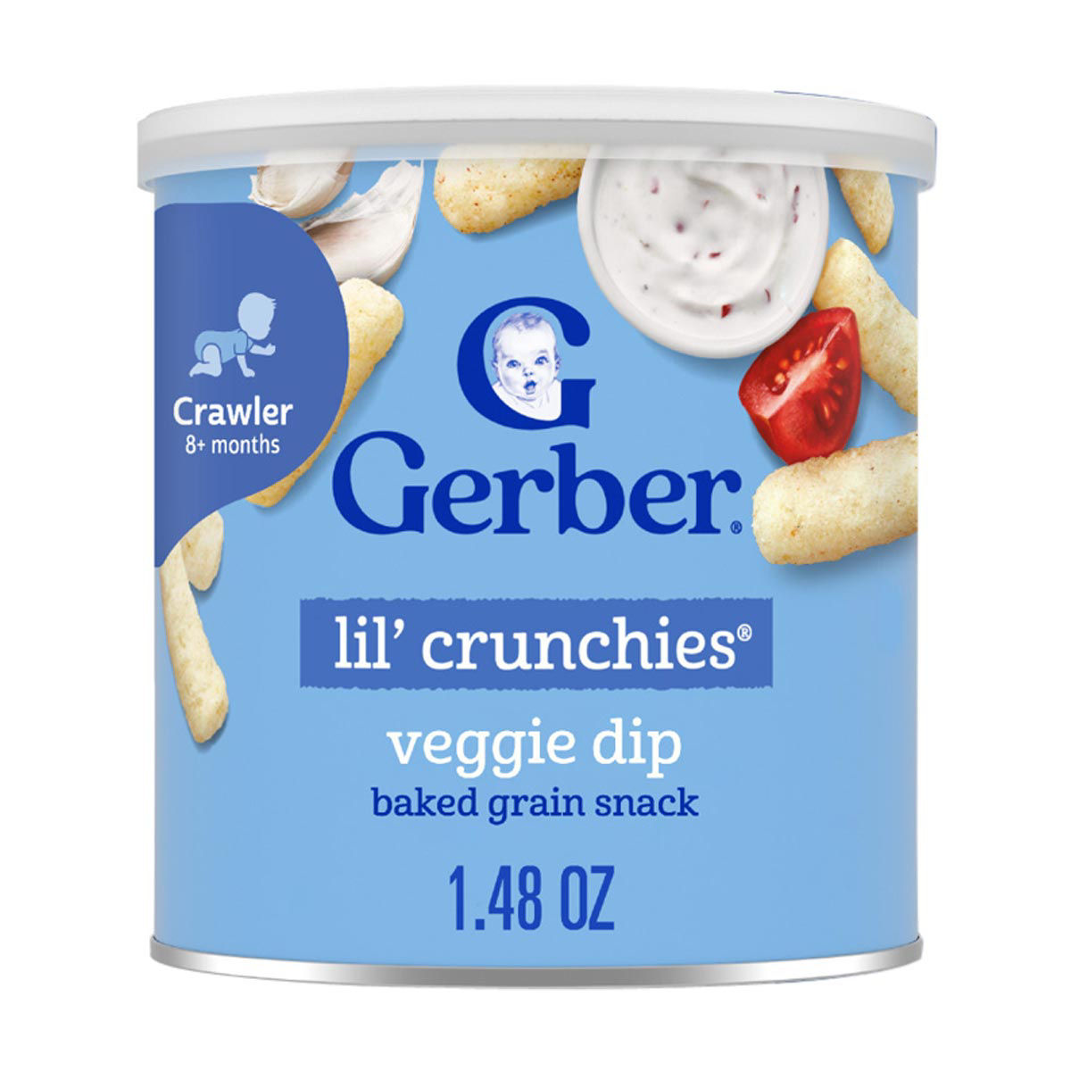 Gerber Stage 3 Baby Food Snacks, Veggie Dip Lil' Crunchies, Baby Led Feeding