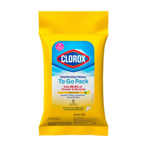 Clorox Disinfecting Wipes To Go Pack, Crisp Lemon, 9 ct