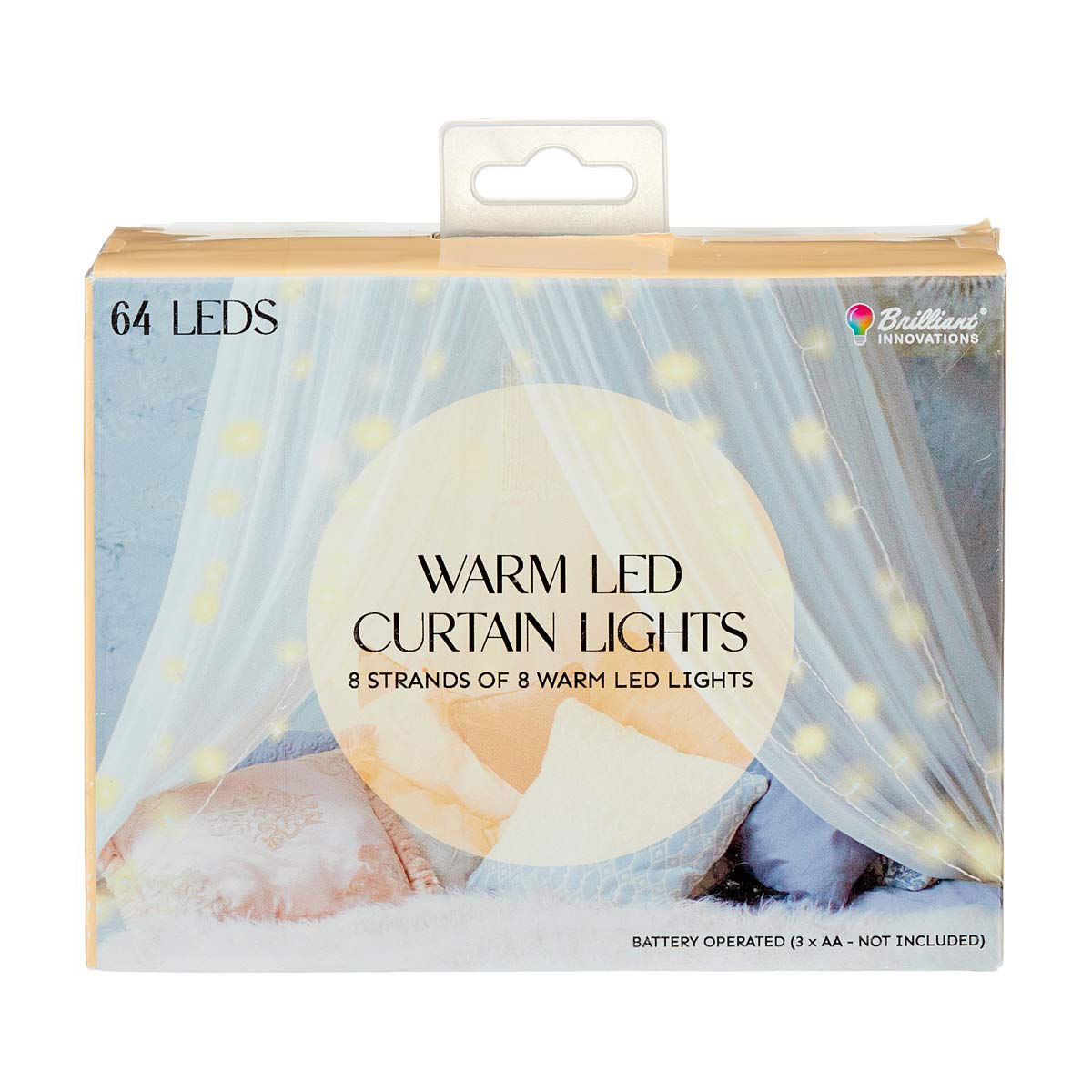 Brilliant Innovations Summer Battery Operated Warm LED Curtain Lights